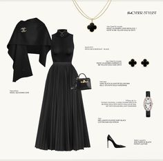 Van Cleef Arpels Watch, Turtleneck Maxi Dress, Dior Top, Black Dresses Classy, Valentino Garavani Bag, Elegant Dresses Classy, Quick Outfits