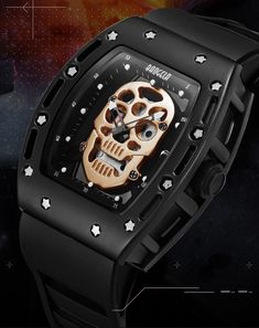 Mirror Material, Mens Athletic Wear, Mens Sport Watches, Table Mirror, Gold Skull, Pirate Skull, Skull Fashion, Black Skulls, Stainless Steel Band