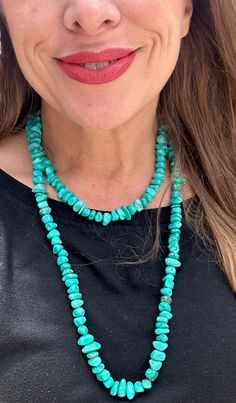 Prickly Cactus Necklace Ruston Necklace - Turquoise Nugget Product Tag Long Turquoise Necklace, Chunky Turquoise Necklace, Dramatic Necklace, Necklace Long, Genuine Turquoise, Circle Necklace, Lariat Necklace, Circle Pendant, Green Turquoise