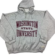 Vintage Washington State Cougars hoodie. 90s. High-quality. Two front slide pockets. Gear for sports. Tagged as an XL. 24 inches pit to pit, 25 inches long. No rips or tears, missing the top snap as shown in last photo. Smoke and pet free home. WSU. Cougars. Pullman, Washington. 90s hoodie. WAZZU. Vintage Hoodie With Double-lined Hood For Sports, 90s Oversized Hooded Hoodie, Varsity Sweatshirt With Kangaroo Pocket For Streetwear, Varsity Hoodie With Kangaroo Pocket For Streetwear, Vintage Fleece Hoodie With Drawstring Hood, Vintage Hoodie With Adjustable Hood For Streetwear, 90s Style Hooded Sweatshirt With Drawstring, Vintage Gray Hoodie Sweatshirt, Oversized Vintage Hoodie For College