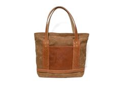 Field Tan Waxed Canvas and Natural Leather Market Bag- Steurer & Jacoby Gym School, Leather Pocket, Duck Canvas, Market Bag, Personalize Bag, Handcrafted Leather, Custom Leather, Waxed Cotton, Natural Leather