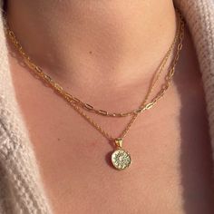 *Buy 2 items, Get 15% OFF your order. Coupon applied at checkout.* Radiate in our Sun necklace.  - Waterproof, tarnish resistant & hypoallergenic - Made in gold vermeil: a thick 18k gold layer on sterling silver. - Adjustable chain 17 to 18 in. - Pendant size: 12.5 mm - 1 Year warranty GIFT WRAP AVAILABLE TO PURCHASE: https://www.etsy.com/listing/902780367/gift-wrap-for-gift-jewelry-pouch-jewelry?ref=shop_home_active_1&pro=1 HOW TO CARE FOR YOUR JEWELRY + All gold plated jewelry has a coat to he Pendant Charm Necklace With Double Chain For Gift, Gift Charm Necklaces With Double Chain And Round Pendant, Gift Charm Necklace With Double Chain And Round Pendant, Gold Double Chain Charm Necklace For Gift, Spn Dr, Gold Sun Necklace, 2023 Wishlist, Necklace For Women Gold, Sun Necklace