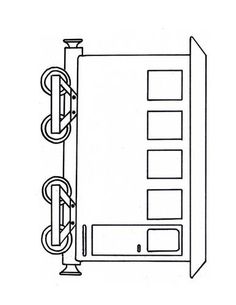 a drawing of a door with two handles