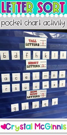 the letter sort pocket chart activity for kids to practice their handwriting and spelling skills with