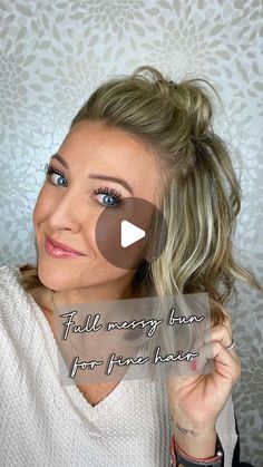 9,309 likes, 136 comments - ashleyericksonbeauty am November 3, 2021: "Can’t get that messy bun to look full?! Try this 🤍 . . #hairreel #reelhair #finehair #finehairstyles #finehairtips #easyhair #love #beauty...". Ashley Erickson, Fine Hair Tips, November 3, Everyday Hairstyles, Messy Bun, Hair Videos, Fine Hair, Hair Tutorial, Mother Of The Bride