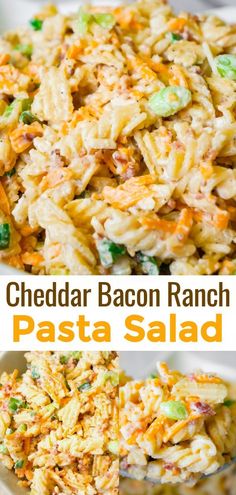 cheddar bacon ranch pasta salad is an easy and delicious side dish that's ready in under 30 minutes