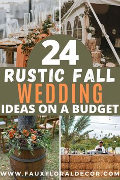 fall wedding ideas Rustic Fall Wedding Reception Ideas, November Wedding Decorations Receptions, Fall Yard Wedding Ideas, October Outdoor Wedding Ideas, Colors For October Wedding, Fall Wedding Decor On A Budget, Fall Wedding Colors September Rustic, Cheap And Easy Fall Wedding Decor, Fall Vow Renewal Ideas Color Schemes