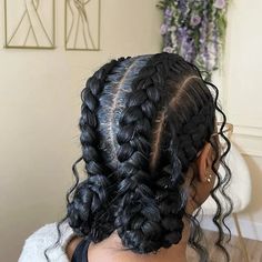 #fashion #diy #crochet 3 Cornrow Braids Black Women, Curly Cornrow Hairstyles, Cornrow Bob Braids Hairstyles, French Braid Black Women, Simple Braided Hairstyles Black Women, Goddess Cornrows Buns, Butterfly Cornrows, Butterfly Feed In Braids, Cornrow With Curls