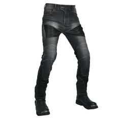 Upgrade your biker style with our Retro Motorcycle Meshed Off-Road Racing Jeans. Made with high-quality meshed fabric, these jeans offer maximum breathability and comfort while providing a slim fit style. Perfect for your all-season rides, these jeans are a must-have for any motorcycle enthusiast. CE Certified Knee Hip Protective Pads ⇨ The knee and hip pads are detachable and easy to mount. Insert them into their special pockets for added protection on the road. Reinforced Stitching ⇨ The pants feature reinforced stitching in critical areas to strengthen the connected parts. Knee and Lower Back Stretchable Pleats ⇨ The pleats on the lower back and on the knee contribute to the jeans’ stretchiness. Pursue that active lifestyle! Don’t let your pants restrict you from the things you want to Motorcycle Riding Pants, Leather Motorcycle Gloves, Motorcycle Jeans, Hip Pads, Motorcycle Pants, Denim Vests, Motorcycle Vest, Retro Motorcycle, Motorcycle Riding