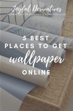 the text, 5 best places to get wallpaper online is in white and blue