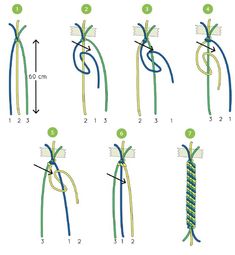 the steps to tie a knot together with two different ropes, and then one is tied up