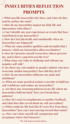 here are some insecurities reflection prompts to help explore and understand your insecurities The Wisdom Of Insecurity, Journal Prompts Insecurity, Emotional Availability Prompts, Insecurity Shadow Work Prompts, Journaling For Insecurity, Insecure Journal Prompts, Journal Prompts For Insecurities, Insecurity Prompts, Shadow Work Insecurities