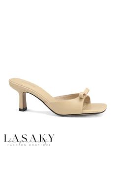 Lasaky - Stylish Womens Peep-Toe Heeled Sandals featuring a Delicate Butterfly Bow Embellishment Butterfly Bow, Delicate Butterfly, Dressing Style, Square Head, Peep Toe Heels, Milk Tea, Heeled Sandals, Sandals Heels, Slippers