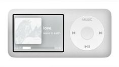 an mp3 player with the words love on it