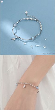 Fish Mermaid, Silver Bracelet Designs, Fancy Jewelry Necklace, Bracelets Design, Bangles Jewelry Designs, Moonstone Beads