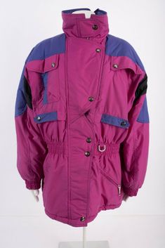 Vintage 90s Womens St Johns Bay Ski Jacket Coat L Large Pink Purple Retro w hood gently worn condition- light wear and small hole in back upper shoulder - see images  waist cinches in center big pockets, and hood snaps in and out of collar pit to pit-25" sleeve-22.5" seam to cuff length-28.5" Vintage Parka With Detachable Hood For Streetwear, Vintage Windbreaker With Detachable Hood, Vintage Windbreaker With Detachable Hood For Outdoor, Vintage Outerwear With Detachable Hood For Streetwear, Vintage Hooded Jacket For Winter Outdoor Activities, Vintage Hooded Winter Jacket For Outdoor Activities, Vintage Winter Hooded Jacket For Outdoor Activities, Vintage Windbreaker With Double-lined Hood For Outdoor, Vintage Hooded Jacket With Detachable Hood For Streetwear