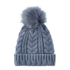 Stay warm, look cute. Time and Tru's Cable Knit Beanie completes any cold-weather outfit to perfection. This womens cuffed winter hat features a timeless knit design, ultra-plush lining so you stay extra cozy and of course, a pom pom on top. This hat is a must-have for your cold weather accessories and helps keep you covered during everyday outings and weekend adventures. Only at Walmart. Size: One Size.  Color: Blue.  Gender: female.  Age Group: adult. Blue Knit Beanie For Cold Weather, Blue Beanie For Cold Weather, Warm Blue Beanie For Winter, Blue Hand Knitted Beanie For Winter, Blue Winter Beanie Cap, Cable Knit Beanie, Cold Weather Outfit, Weekend Adventures, Winter Beanie