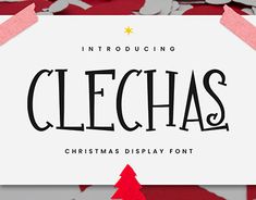 christmas display font with red and white paper