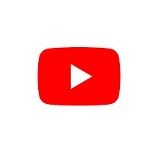 the youtube logo is shown in red on a white background with an arrow pointing to it