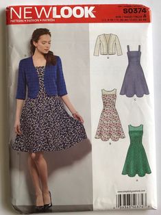 a women's dress and jacket sewing pattern from new look