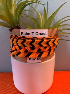 These bracelets are five different designs inspired by the spooky colors of Halloween! The buyer can chose from chevron, candy stripe, braided stitch, woven, and triangle!! 🌴🌴FREE HALLOWEEN SKULL ERASER FOR FIRST 24 CUSTOMERS Embroidery Friendship Bracelets, Black Friendship Bracelet, Embroidery Friendship, Braided Stitch, Woven Embroidery, Bracelets Black, Bff Quotes, Candy Stripes, Black And Orange