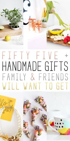 a collage of handmade gifts for family and friends