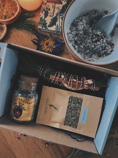 Each box contains: Yule Wand: with wild foraged cedar for cleansing, purifying and protecting, cinnamon for blessings of abundance and prosperity, and orange to bring joy and light heartedness. The yule wands make a beautiful altar piece to use with intention during the 12 days of winter solstice where the sun pauses in the sky. Afterwards they can be put in a pot of water and used as a simmer pot to make your house smell delicious! Or to ceremoniously burn.  Energetic Cleanse Salt Soak: This sa Yule Wands, Yule Blessings, Simmer Pot, Mineral Salt, Dream Weaver, Foot Soak, Energy Cleanse, Relax Spa, House Smell