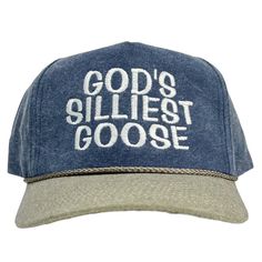 Gods Silliest Goose Trucker Rope Hat - Etsy Tall Crown, Custom Embroidered Hats, Little Buddha, Vintage Trucker Hats, Embroidered Hats, Custom Embroidery, Leather Patches, Hat Cap, Look Cool