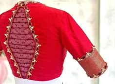 Saree Blouse Sleeves, Red Designer Blouse, Net Saree Blouse Designs, Blouse Neck Design, Neck Blouse Designs, Bride Collection, Sarees Blouse, Netted Blouse Designs, Model Blouse