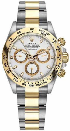 Model # 116503 | 116503-0001 | 116503-WHTSO ROLEX COSMOGRAPH DAYTONA MEN'S LUXURY WATCH - With Manufacturer Serial Numbers - Swiss Made - White Dial - Index Hour Markers - Second / Minute Markers - Polished Solid 18k Yellow Gold Bezel     Tachymetric Scale Engraved on Bezel - Chronograph Feature     Large Central Chronograph Second Hand     30 Minute Counter Sub-Dial at 3 O'Clock     12 Hour Counter Sub-Dial at 9 O'Clock - Small Second Sub-Dial at 6 O'Clock - 72 Hour Power Reserve - Stop-seconds Feature for Precise Time Setting - Tachymeter Scale Feature - Self-winding Automatic Movement     COSC Superlative Chronometer Certified - Rolex Caliber 4130 - Vibrations Per Hour: 28,800 - Jewels: 44 - 6 Year Warranty - Guaranteed Authentic - Certificate of Authenticity - Manufacturer Box & E-Manu Rolex Daytona Black, Rolex Daytona Gold, Rolex Daytona White, Rolex Daytona Watch, Men's Rolex, Rolex Cosmograph Daytona, Rolex Watches For Men, Gold Rolex, Cosmograph Daytona