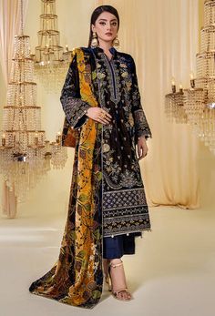 Brand:Adan's Libas




Fabric:Velvet Embroidered Front 1 PCVelvet Embroidered Back 1 PCVelvet Embroidered Sleeves 1 PCDyed Raw Silk Trouser 2.5 YardVelvet Plachi Dupatta 2.5 Yard(Included Embroidered Accessories)




Size:Unstitched Fabric /...