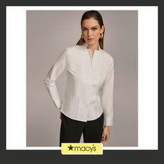 in stock Modern White Blouse With Placket, Modern Office Shirt With Placket, Fitted Tops With Placket For Office Wear, Relaxed Fit Office Top With Placket, Collared Office Wear Top With Placket, Modern Button-up Top With Placket, Modern Fitted Tops With Placket, Modern Formal Button-up Tops, Office Wear Button-up Tops With Placket