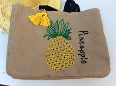 Pineapple embroidered jute tote bag bohemian inspired | Etsy Jute Tote Bag, Summer Beach Bag, Handpainted Bags, Embroidered Motifs, Jute Tote Bags, Boho Tote, Jute Totes, Embroidered Tote Bag, Embroidered Tote