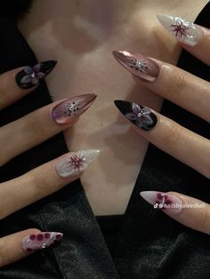 Orchid Nails, Nail Cleaning, Flower Orchid, 3d Nail Art Designs, Medium Almond, Almond Nail, 3d Nail