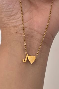 Heart Initial Necklace. Heart Initial Necklace, Stay True To Yourself, Initial A, True To Yourself, Golden Chain, Secret Code, Event Outfit, Follow Your Heart, Statement Pendant