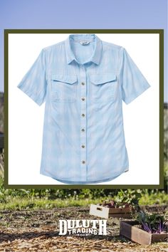 A structured shirt that lowers your skin temp with built-in jade technology that feels cool to the touch! The perfect summer button-down. Summer Short Sleeve Shirt With Button Closure For Outdoor, Summer Button-up Tops With Functional Buttons, Casual Summer Tops With Buttons, Perfect Summer, Shirt Sleeves, Short Sleeve Shirt, Sleeve Top, Short Sleeves Tops