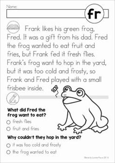 the frog and the toad worksheet for kids to learn how to read it