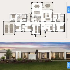 the floor plan for this modern house is very large and has two levels to each level