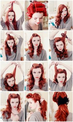 Retro Ponytail, Pinup Hair Tutorial, Rockabilly Mode, Retro Hairstyles Tutorial, Vintage Hairstyles Tutorial, Ponytail Tutorial