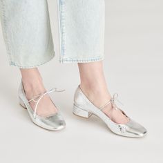 ARDIEN HEELS SILVER CRINKLE PATENT – Dolce Vita Heels Silver, Statement Shoe, Silver Heels, Silver Shoes, New Season, Mary Janes, Block Heels, Heel Height, Leather Upper