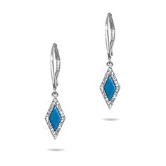 Delicate diamond shape turquoise dangle hoop earrings in 14k solid gold This delicate turquoise diamond shape earrings is ideal for everyday wear, layer it with one of other velvet radical earrings to give it the casual chick look. This beautiful earring is also available in lapis, opal and black onyx m matching ring and necklace is available m Dimensions: length 11.60 mm width 5.45 mm Diamond Information: 48 diamonds .15 cts Stone Information: 2 lapis .25 cts Gold: white, yellow and rose gold I Blue Dangle Jewelry With Diamond Accents, Elegant Everyday Diamond-shaped Jewelry, Everyday Dangle Earrings With Diamond Accents, Modern Turquoise Dangle Jewelry, Modern Turquoise Hypoallergenic Jewelry, Elegant Everyday Turquoise Earrings, Elegant Turquoise Hypoallergenic Hoop Earrings, Luxury Diamond Earrings In Turquoise, Minimalist Turquoise Earrings