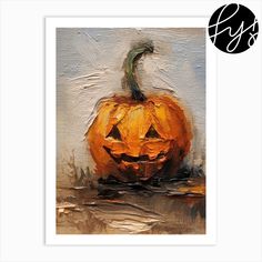 a painting of a pumpkin on a white background