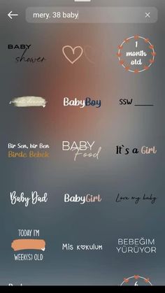 an iphone screen with different types of baby names on it's side and the words below