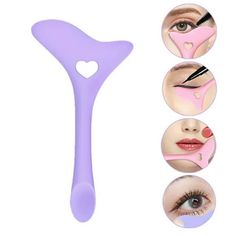 Practical Eyeliner Aid Stencil Time Saving For Female Makeup Tool Silicone Eyeliner Brush Eyeliner Tool Eyelash Eyeliner Makeup Tool Features: The multi-angle design can be used as an eyelash drawing tool, or even as a lip ruler, so that your lipstick will no longer overflow. It is very suitable for novices or of makeup, to a cha Indisputable that it is easy to use because the product is with the adoption of minimalistic feature. You can use it to apply eyeliner makeup when youre short of time. Winged Eyeliner Tricks, Eyelash Eyeliner, Eyeliner Tool, Quick Eye Makeup, Mascara Shield, Female Makeup, Brush Eyeliner, Eyebrow Tools, Eyeliner Stencil