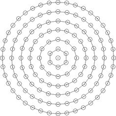 a circular pattern made up of circles