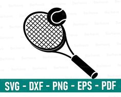 a tennis racket and ball svg dxf eps png cut file