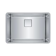 stainless steel kitchen sink on white background