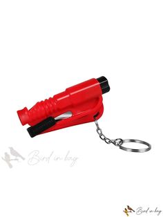 a red flashlight shaped like a key chain