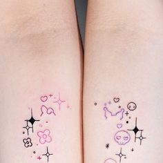 Kuromi Finger Tattoo, Kuromi And Badtz Maru Tattoo, Cute Anime Tattoo Ideas, Matching Tattoos Sanrio, Coordinating Best Friend Tattoos, Cute Mini Tattoos Ideas, Star Vs Forces Of Evil Tattoo, Cartoon Matching Tattoos, Kuromi Tattoo Aesthetic