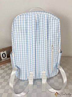 BirdinBag - Versatile Gingham Print Backpack for Graduates, Teens, and College Students - Ideal for Outdoors, Travel & School Gingham Bag, Backpack Preppy, Preppy College, College School, Style Preppy, Travel School, Gingham Print, Diy Supplies, School College